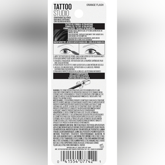 MAYBELLINE New York 2pk orange flash Tattoo Studio smooth glide Eyeliner Pencil - Picture 4 of 7